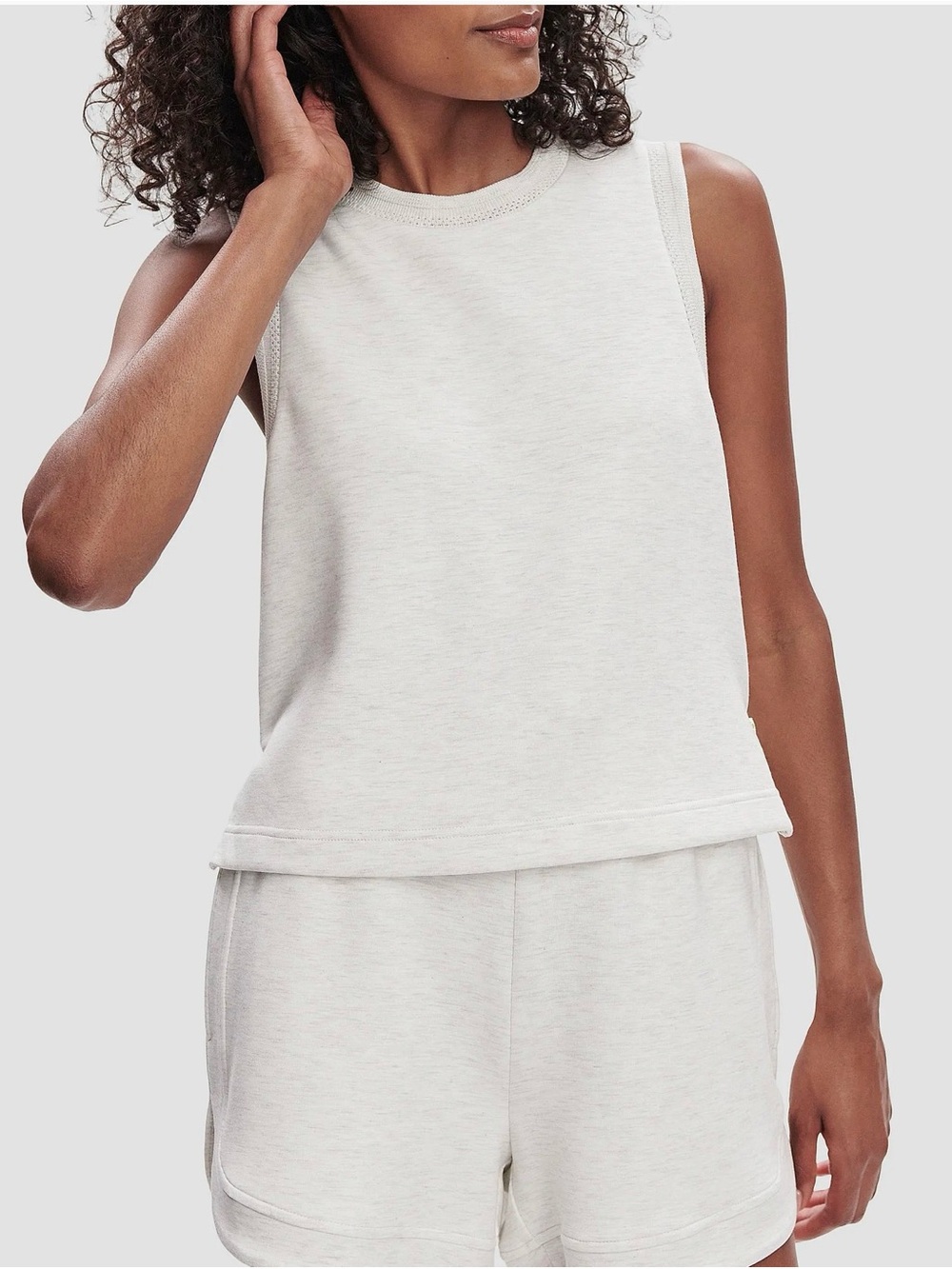 Varley Shea Cropped Crop Tank DoubleSoft Crewneck Tank Top in Medium NEW ivory